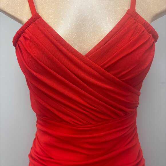 Revolve Elliatt Pippa Dress Womens Medium Knit Mesh Stretch Ruched Bodycon Slit - Picture 9 of 16